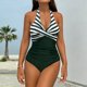 thumbnail image 4 of Traje de baño de una pieza para mujer, conjunto de bikini para mujer, traje de baño de bikini de poliéster con tirante para el cuello y cintura alta, traje de baño de poliéster para mujer, 4 of 5