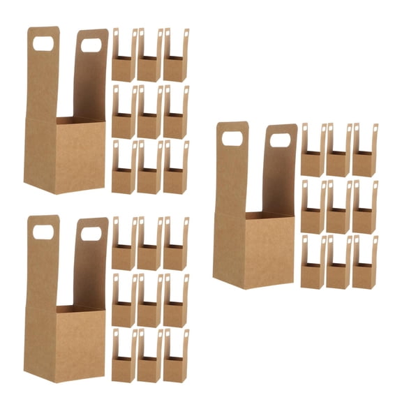 IDEANATEGRATE 30 pcs Disposable Paper Drink Carrier Single Cup Holder with Handle for Beverages Suitable for Cafes and Restaurants