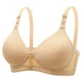 thumbnail image 2 of Cute Bras for Women Comfortable Breathable Bra Underwear No Underwire V-Neck Lightly Lined Bra Feature Hook and Eye Closure Padded Bra Style Y-393 , Khaki S, 2 of 2