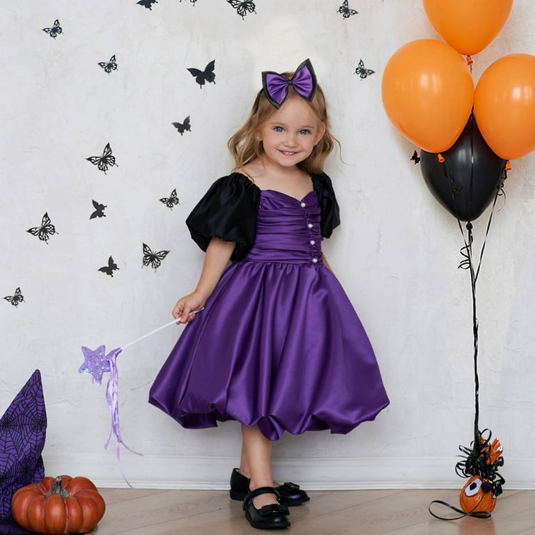 Zcfzjw Toddler Kids Halloween Fancy Dress Up Costumes Clothes 2023 Trendy Cute Baby Girls Cosplay Party Princess Dress Outfits with Head Wear Set Z09