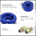 thumbnail image 2 of Universal M20 x 1.5 Car Oil Filter Cooler Sandwich Relocator Adapter Plate Bypass Kit + Cap (Anodized Blue) Aluminum Alloy 10AN Fitting, 2 of 4