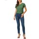 thumbnail image 2 of BLUSA CHAMBRAY VERDE PARA MUJER CON CUELLO REDONDO, MANGAS RAGLÁN CORTAS Y ABERTURAS LATERALES, 2 of 7