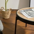 thumbnail image 3 of STARWAY End Table Round Rattan Side Table Tray Table for Sofa, Bedside and Living Room, 3 of 10