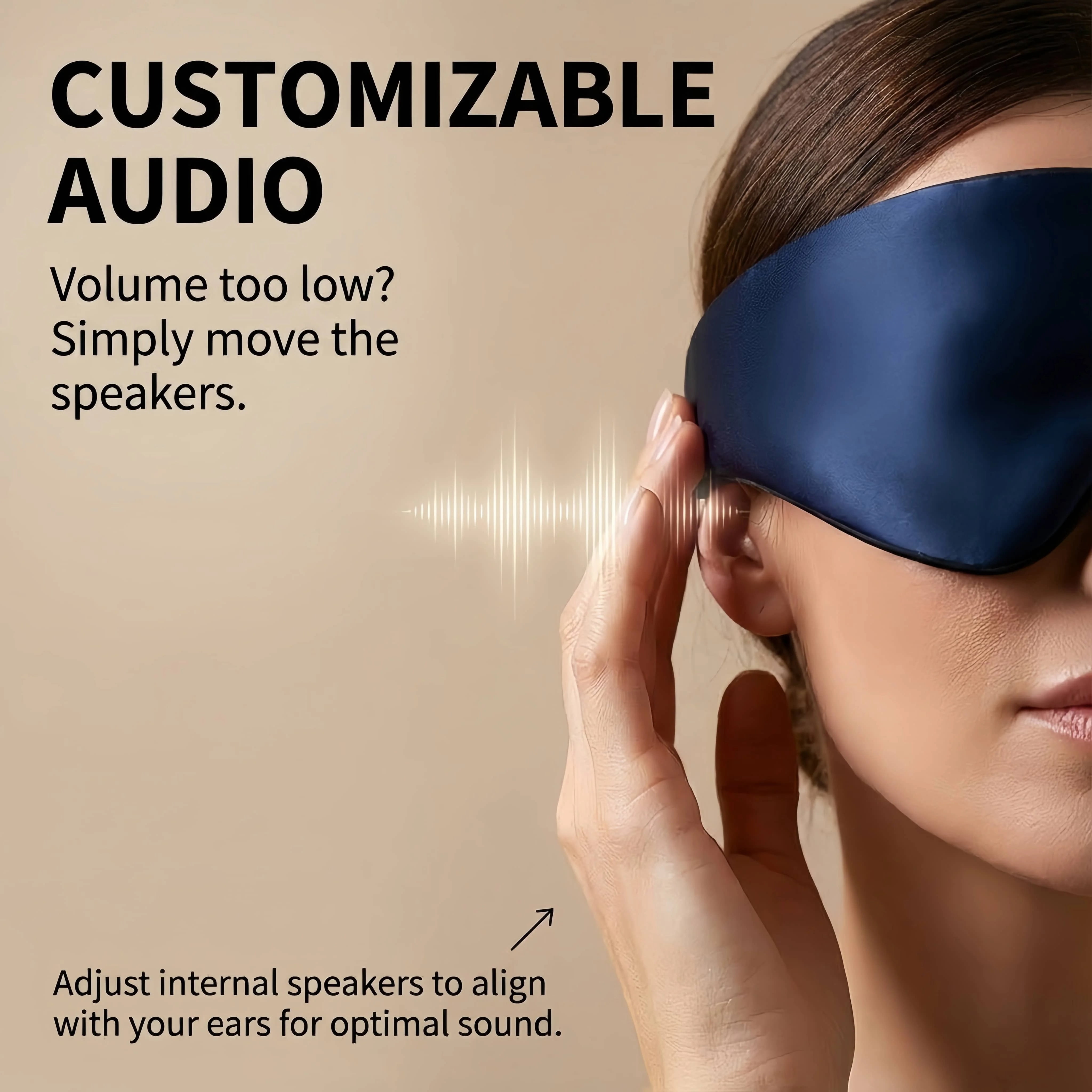 FACEMOON Bluetooth 5.4 Sleep Mask Headphones Soft Wireless Headband Blackout Eye Cover with Microphone