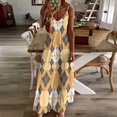 thumbnail image 3 of Diamond Grid Pattern Sleeveless Dress Dresses Summer Elegant Dresses for Women Long Dress, 3 of 5