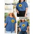 thumbnail image 4 of XCHQRTI Faith T Shirt Plus Women Graphic Tees Sunflower Christian Tops Clothes Short Sleeve, 4 of 7