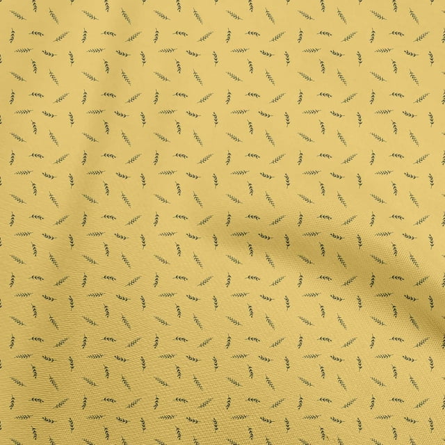 oneOone Rayon Yellow Fabric Leaf Fabric For Sewing Printed Craft Fabric By The Yard 56 Inch Wide