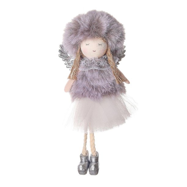 Farfi Encanto De Muñeca De Navidad con Sombrero Redondo Falda De Gasa Vestir Lindos Juguetes De Peluche Decoración Navideña Árbol De Navidad Muñeca De Ángel Adorno Colgante Regalos De Año Nuevo