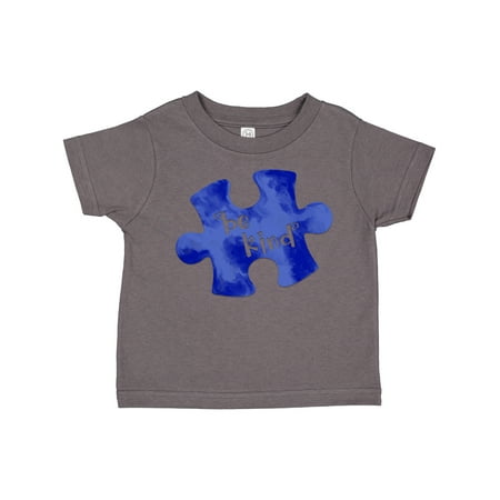 

Inktastic Autism Awareness Be Kind Dark Blue Puzzle Piece Gift Toddler Boy or Toddler Girl T-Shirt