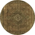 thumbnail image 1 of Ahgly Company Indoor Round Abstract Brown Modern Area Rugs, 3' Round, 1 of 4