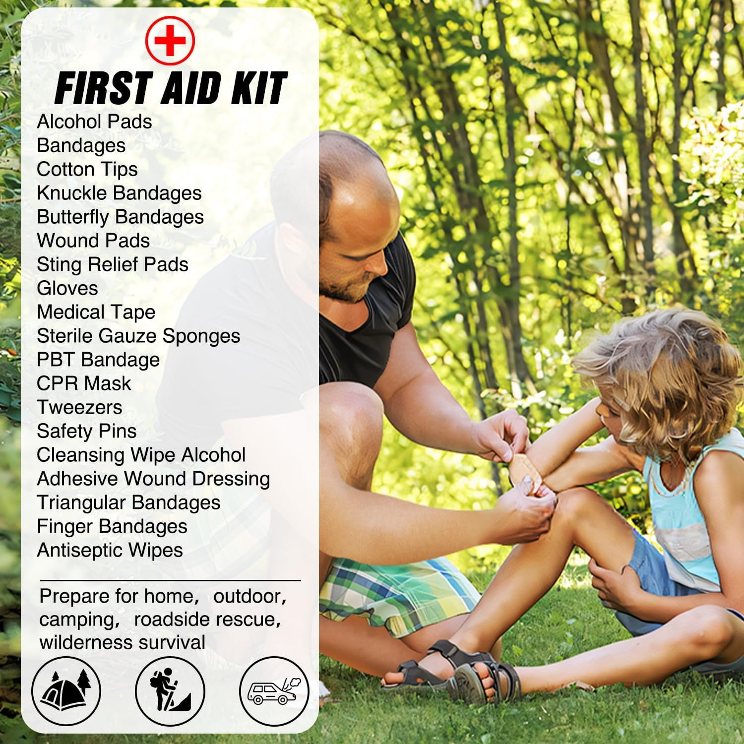 Nilight Car Emergency Kit with Jumper Cable Air Compressor Tire Repair Essential Tools First Aid Alligator Connector Electrical Kit for Travel Camping Outdoor Cars Truck SUV RV