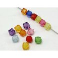 thumbnail image 4 of U8MO 100 Mixed Color Acrylic Faceted Cube Beads 10mm "Bead in Bead", 4 of 5