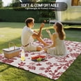 thumbnail image 4 of Farmhouse Red Outdoor Rug 4x6 Ft - Reversible Patio Rug Outdoor Camping Rugs, Vintage Flower Leaf Botanical Plant Washable Indoor Outdoor Area Rugs, Non-Slip Outdoor Carpet Runner for Deck/Porch, 4 of 8