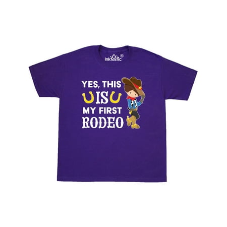 

Inktastic Yes this IS my First Rodeo- cowboy in hat and boots Youth T-Shirt
