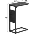 thumbnail image 3 of TUTOTAK C Shaped End Table, Side Table for Couch, Sofa Table with Storage Bag, TV Tray for Living Room, Bedroom, Charcoal Grey TB01BY082, 3 of 18