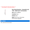 thumbnail image 2 of Rear Shock Absorber - Compatible with 1992 - 2002 Ford E-150 Econoline 1993 1994 1995 1996 1997 1998 1999 2000 2001, 2 of 2