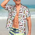thumbnail image 7 of Pofeuu Retro Style Print Hawaiian Shirt for Men Sleeves Casual Button Down Summer Beach Dress Shirts T-Shirts,Large, 7 of 7