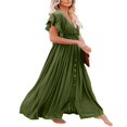 thumbnail image 2 of POINTERTECK Women‘s Dress Knot Breasted Smock Backless Robe Sun Proof Clothes, 2 of 5