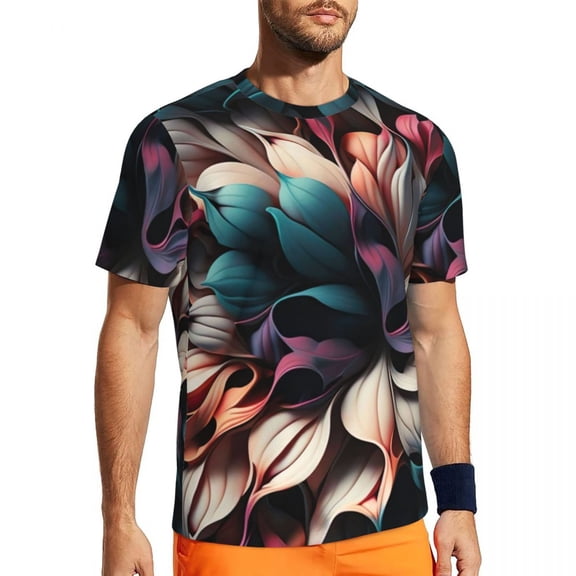T Shirt For Men Abstract Floral Sports T-Shirt Luminous Print Harajuku T-Shirts Couple Fun Tee Shirt