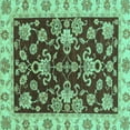 thumbnail image 1 of Ahgly Company Indoor Square Oriental Turquoise Blue Traditional Area Rugs, 7' Square, 1 of 4