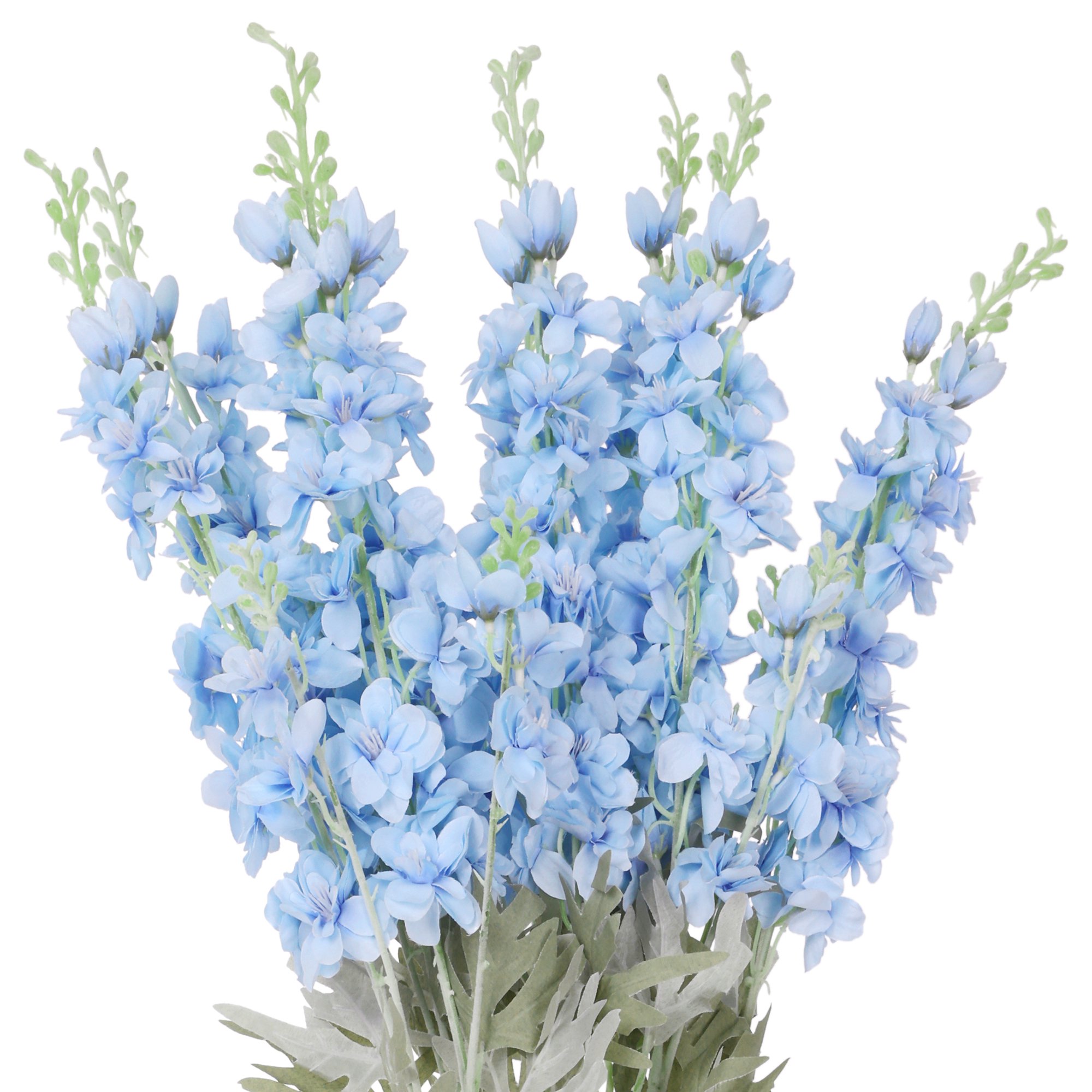 REGALWOVEN Delphinium Artificial Flowers 10 Pcs Silk Fake Larkspur Flower Long Stem Faux Bouquets for Home Wedding Floral Arrangement Centerpiece Table Decoratio Blue 33.8 in
