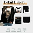 thumbnail image 5 of Mengpipi Women’s Plus Size Tops Cat Print Fall Spring Long Sleeve Crew Neck Pullover Loose Casual Graphic Sweatshirts 1X-5X, 5 of 7