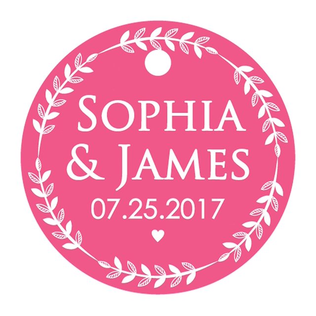 100 PCS Custom Made Round Hang Tags Personalized Wedding Favor Gift Paper Tags