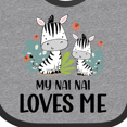 thumbnail image 4 of Inktastic Zebra My Nai Nai Loves Me Boys or Girls Baby Bib, 4 of 4
