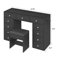 thumbnail image 3 of Vanity Desk Without Mirror, Makeup Vanity with 11 Drawers and Charging Station, White Vanity with Storage for Bedroom, Home Office Computer Desk for Bedroom, Black, 3 of 7