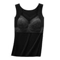 thumbnail image 2 of Kcodviy Sleeveless Thermal Shirts For Women With Non Detachable Built In Bra V Neck Vest Lined Underwear Thermal Tank Tops Lace Underwear Women Thermal Tops Thermal Tops For Women Long Sleeve V, 2 of 7