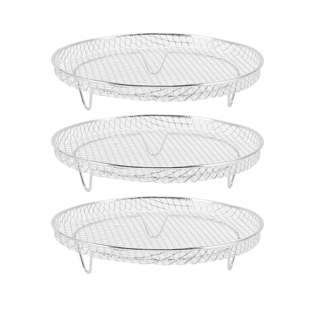 Set of 3 Stackable Food Grade Stainless Steel Dehydrating Racks for Air Fryer