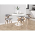 thumbnail image 2 of Dakota-Gardenia Contemporary Dining Set in White Steel with White Wood Tabletop and Whitewashed Wood with Grey Fabric - 4 Piece, 2 of 5