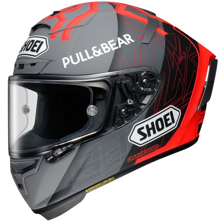 Shoei X-Fourteen Marquez Black Concept 2.0 Helmet (X-Small, Red