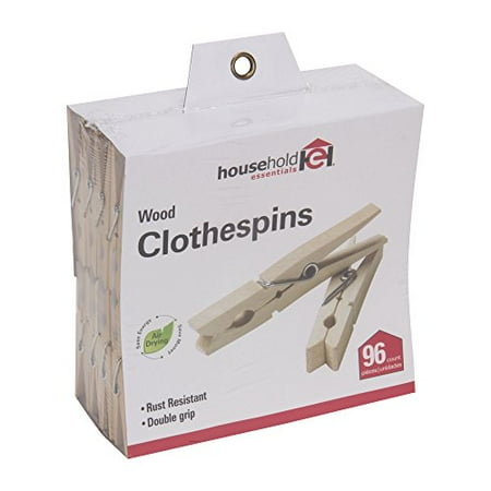 Household Essentials Wood Clothespins, 96ct