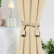 Mainstays 2-Pack Magnetic Tiebacks for Curtains, 18 Inch - Beige