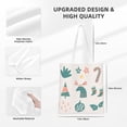 thumbnail image 4 of YFYANG Reusable Cotton Canvas Tote Shopping Bag, Christmas Elements Pattern Washable Portable Grocery Bag for Daily Travel, 4 of 8