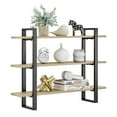 thumbnail image 3 of Danya B. Rio Three Tier Modular Floating Bracket Wall Shelf - Chestnut, 3 of 8
