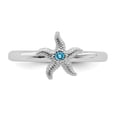 thumbnail image 4 of Sterling Silver Stackable Expressions 0.04 Ct. Blue Topaz Starfish Ring Size 8, 4 of 5