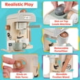 thumbnail image 4 of Hey Play Wooden Toy Coffee Maker for Kids - 11PC Kids Kitchen Playset with Coffee Machine Toy, 4 of 8