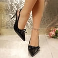 thumbnail image 5 of GERsome Women's Stiletto Heels Closed Pointy Toe Dress Pumps Elegant Slingback Wedding Pumps Formal Comfort Shoes, Black Size 9, 5 of 9