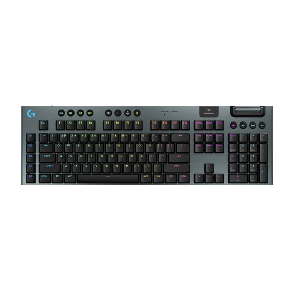 Logitech G915 X LIGHTSPEED Low-Profile Wireless Gaming Keyboard, Double-Shot PBT Keycaps, Fully Programmable Keys, RGB Backlighting, Sleek Aluminum Finishing, GL Blue Clicky Switches - PC/Mac