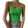 thumbnail image 1 of HSHDLDF Women's Sleeveless Tank Top Form Fitting Scoop Neck Ribbed Knit Basic Cami Shirts, 1 of 7