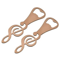 Bottle Opener, 2pack Metal Beer Bottle Opener, Music Note Flat Bottle Opener, Cool Gifts for Bartender(Rose Gold)
