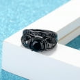 thumbnail image 4 of Unisex Skull Ring Black Gold Electroplated Copper Punk Ring For Men And Women European American Couple Jewelry Gift, 4 of 7