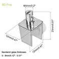 thumbnail image 2 of Uxcell Glass Shelf Bracket Pegs, 80Pack Adjustable Glass Clamps for 3-8mm Tempered Glass, 2 of 5