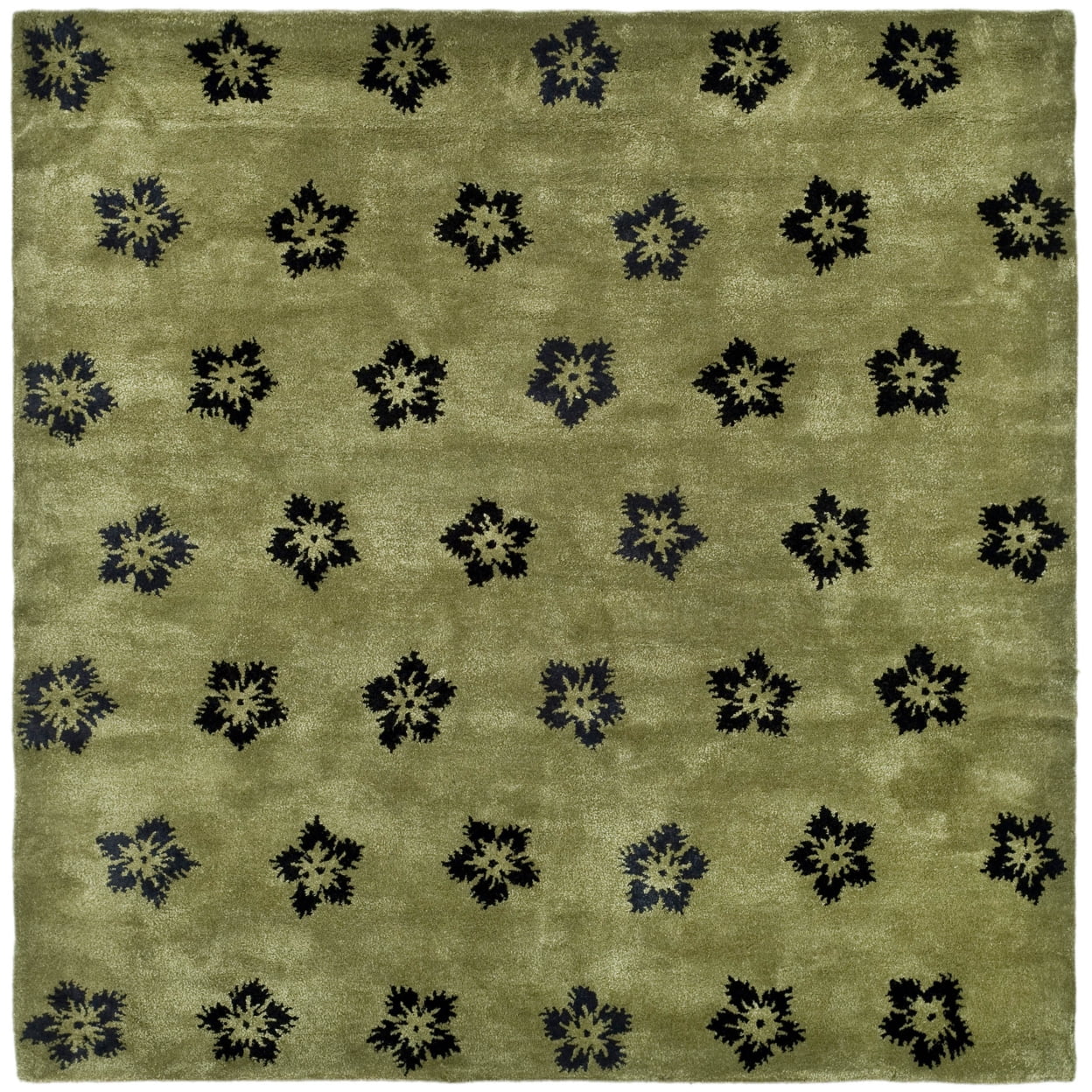 SAFAVIEH Soho Liam Floral Wool Area Rug, Sage/Black, 9'6" x 13'6"