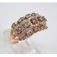 thumbnail image 4 of Sparkle Jewels Women's Brown & White CZ Cluster Ring Set in Rose Gold Finish Vintage-Inspired Bridal or Fashion Jewelry, 4 of 5