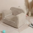 thumbnail image 3 of Kids Snuggly-Soft Sherpa Chair, Cuddly Toddler Foam Chair for Boys and Girls, Light Grey, 3 of 9
