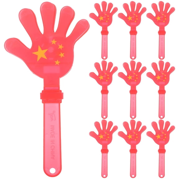 ETHZZLE 10Pcs Red Hand Clappers Party Favors for Sporting Events and Festivals