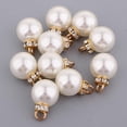 thumbnail image 3 of 10x ABS Pearl Pendant for Dangle Earring Bracelet Jewelry 14mm, 3 of 8